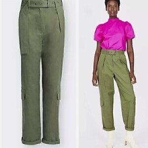 Tanya Taylor Megan Refined Cargo Pants Army Green